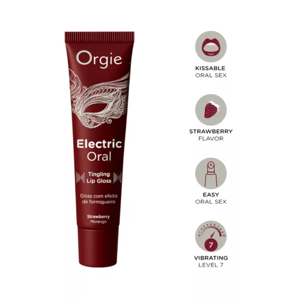 Orgie Electric Oral - kihelmöivä huulikiilto - mansikka (10 ml)