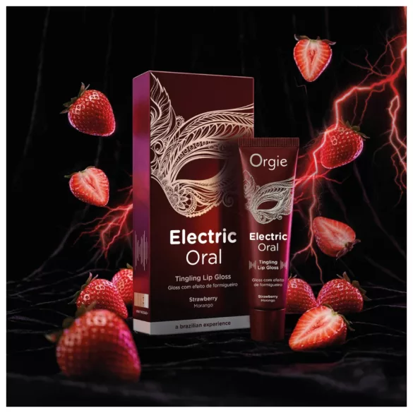 Orgie Electric Oral - kihelmöivä huulikiilto - mansikka (10 ml)
