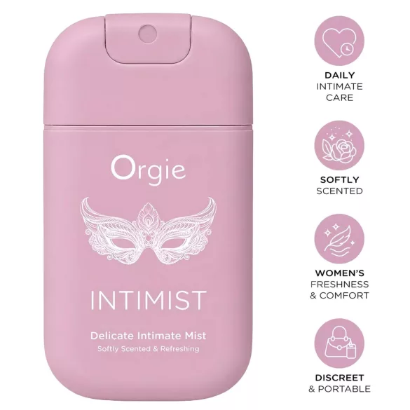 Orgie Intimist - hellävarainen intiimialueen raikastussuihke naisille (30 ml)