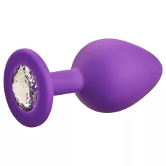   Baseks - kristallikivinen silikoninen anustappi (violetti) - 8 cm