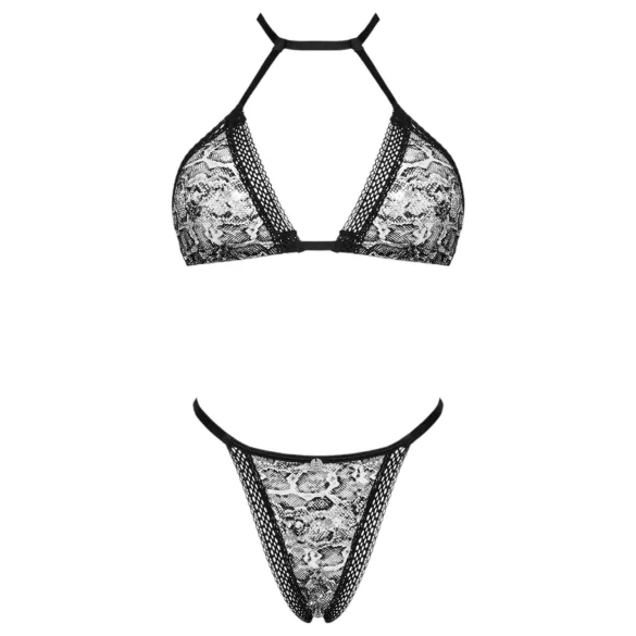 Obsessive Xenita - läpinäkyvä kuvioitu rintaliivisetti (harmaa) - L/XL