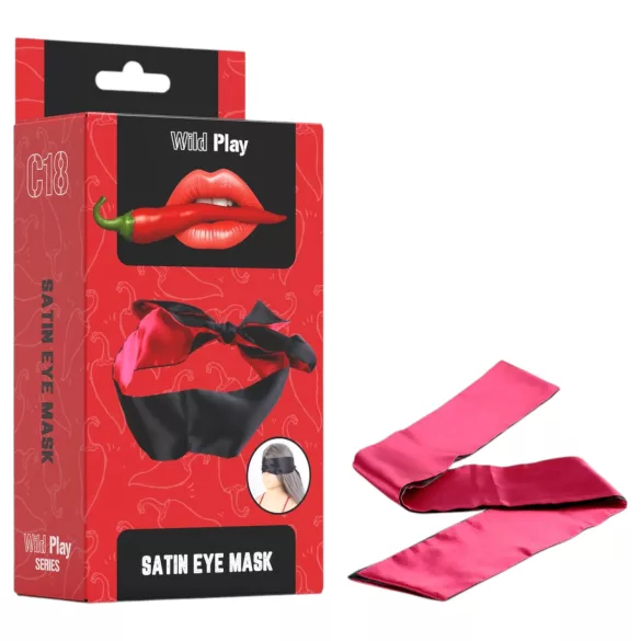 Wild Play - silmäside satiini - musta-pinkki