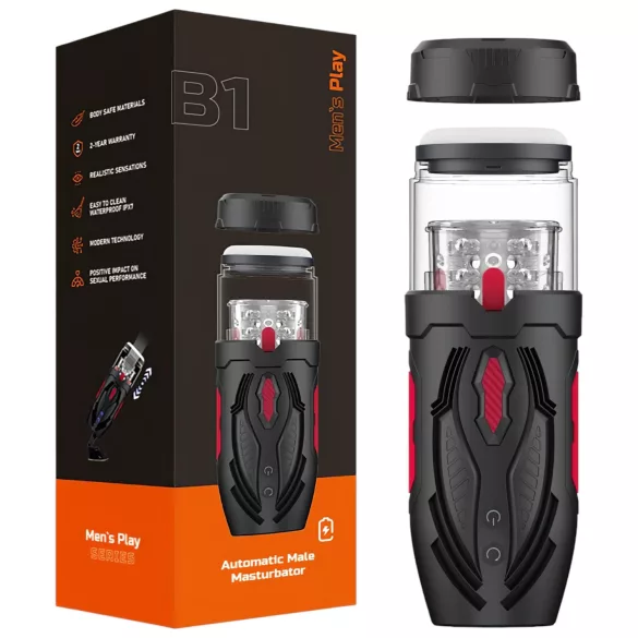 Men's Play - masturbaattori pyörivä liike - musta