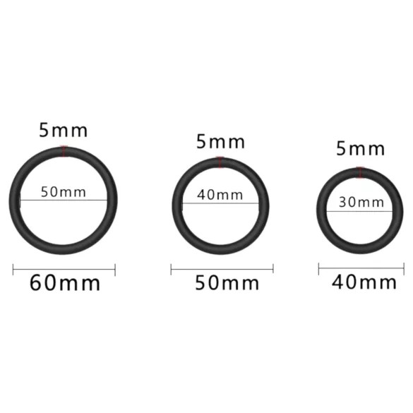 Men's Play - penisrenkaat setti - musta 3 kpl
