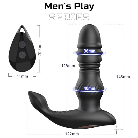 Men's Play - prostata vibraattori ylös-alas liikkuva - musta
