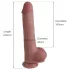 Erospace Natural Play - silikoni dildo 24 cm (ihonvärinen)