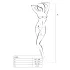 Passion BS006 - pitsikuvioinen sukkahousubody - valkoinen - S-L
