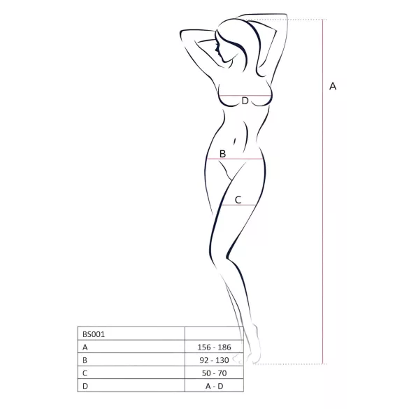 Passion BS001 - verkkobodystocking - isot silmukat - musta - S-L
