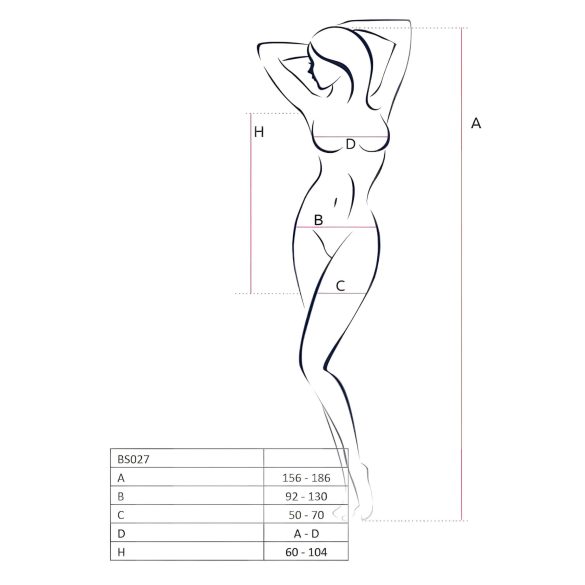 Passion BS027 - verkkokankainen minimekko (valkoinen) - S-L
