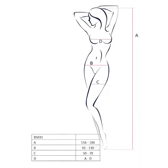 Passion BS031 - avoin catsuit - punainen - S-L