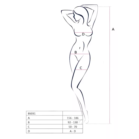 Passion BS031 - avoin catsuit - valkoinen - S-L
