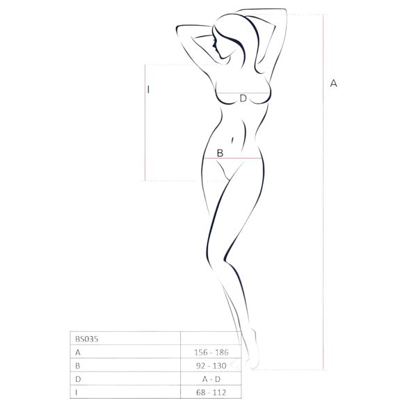 Passion BS035 - avoin verkkobody olkaimilla - valkoinen - S-L