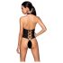 Passion Nancy - avoin, ristikkäinen body (musta) - L/XL