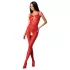 Passion BS078 - avoin catsuit - pilkullinen - punainen (S-L)
