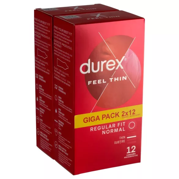 Durex Feel Thin - ohut kondomi - luonnollinen tunne - 2x12 kpl pakkaus