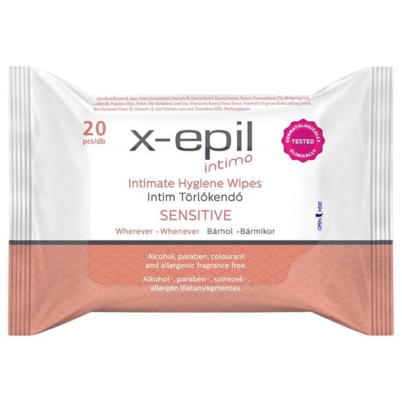 X-Epil Intimo Sensitive - intiimipyyhe (20 kpl)