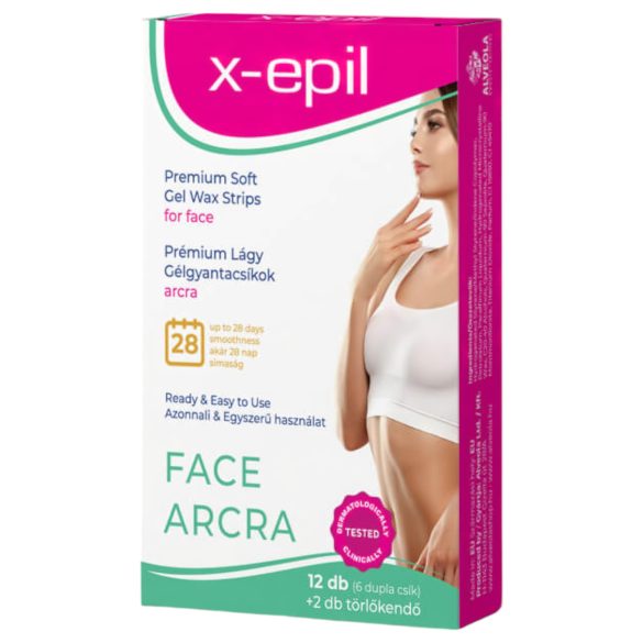 X-Epil - käyttövalmiit premium-geelivahaliuskat (12 kpl) - kasvoille