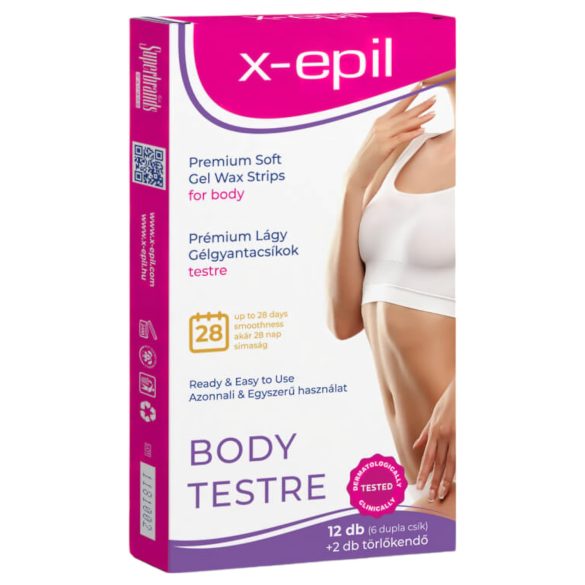 X-Epil - Käyttövalmiit geelivahaliuskat (12 kpl) - vartalolle