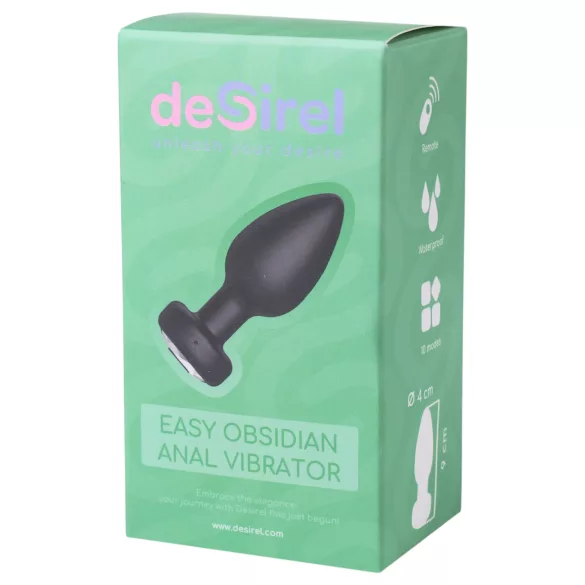 Desirel Easy Obsidian - ladattava anaalivibraattori kaukosäätimellä musta