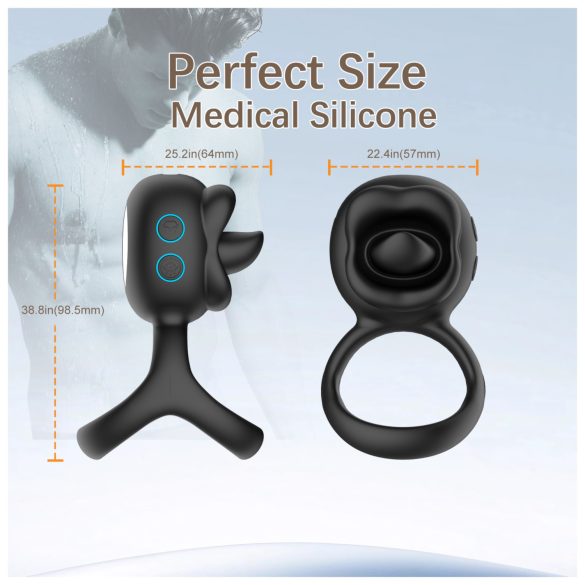 Biu-Biu - penisrengas ja klitoriskiihotin vibraattori - musta