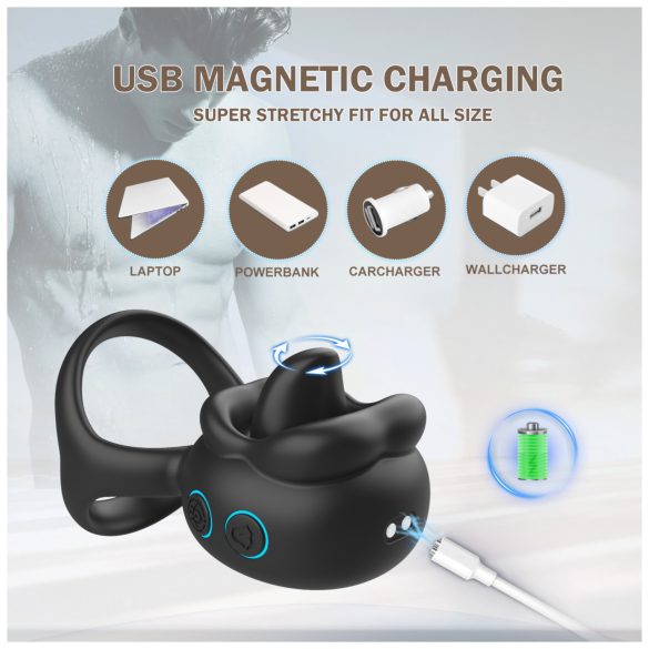 Biu-Biu - penisrengas ja klitoriskiihotin vibraattori - musta