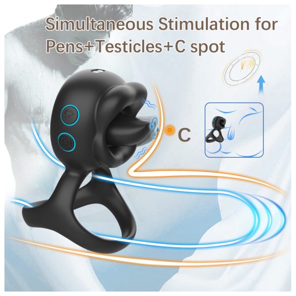 Biu-Biu - penisrengas ja klitoriskiihotin vibraattori - musta