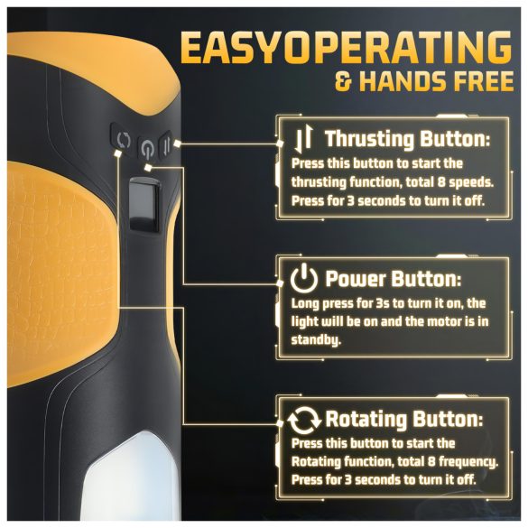 Lonely - automatisoitu masturbaattori - työntyvä, pyörivä - musta