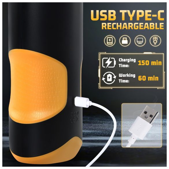 Lonely - automatisoitu masturbaattori - työntyvä, pyörivä - musta