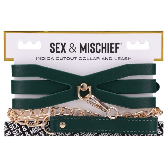 Sportsheets - kaulapanta talutushihnalla - vihreä