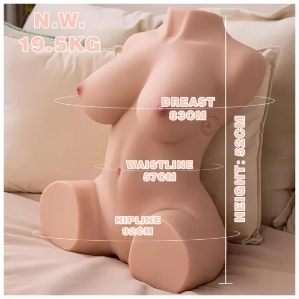 XISE Dania - miesten torso-masturbaattori työnnöttoiminto - iho
