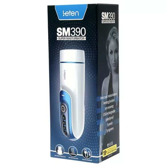 Leten SM390 - kiihottava lämmittävä masturbaattori - valkoinen