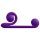 Snail Vibe Duo - ladattava, 3-in-1 stimuloiva vibraattori (liila)