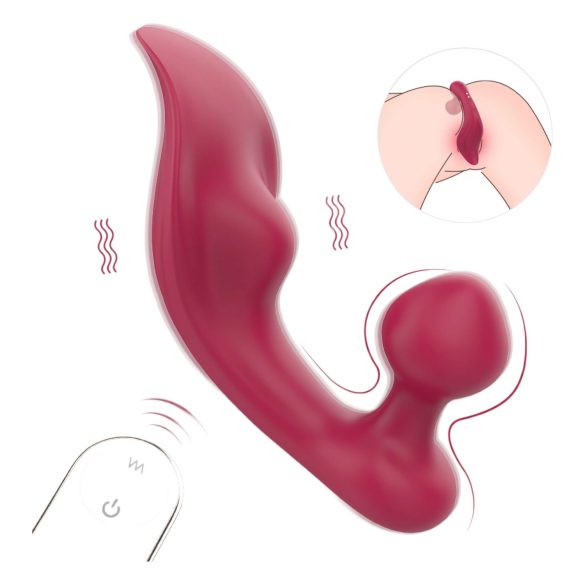 Sex HD Chomper - klitori- ja anaalivibraattori (punainen)