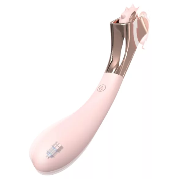 Sex HD - vibraattori ja piikkipyörä - ladattava, vedenkestävä, pinkki