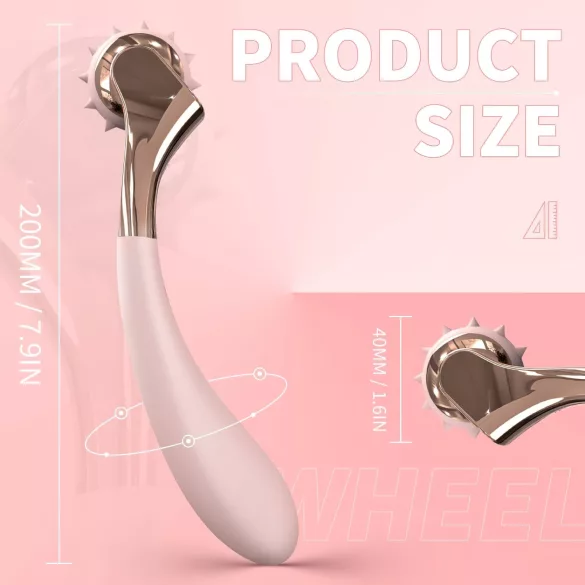 Sex HD - vibraattori ja piikkipyörä - ladattava, vedenkestävä, pinkki