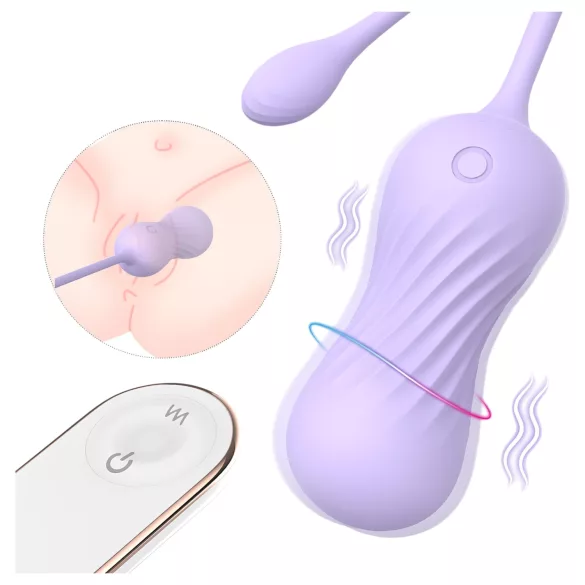 Sex HD Twist Egg - värisevä muna - työntävä toiminto - violetti