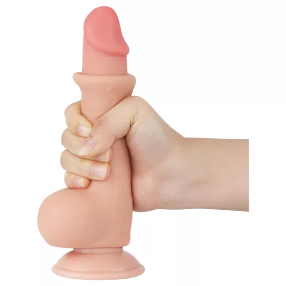 Sliding-Skin - imukupillinen kaksikerroksinen dildo - 19,5 cm (luonnonvärinen)
