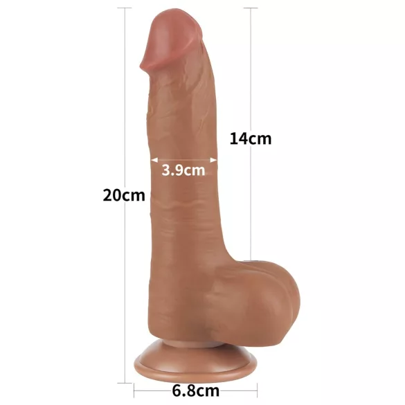 Lovetoy Sliding-Skin - realistinen kiveksellinen kaksikerrosdildo - 20,8cm