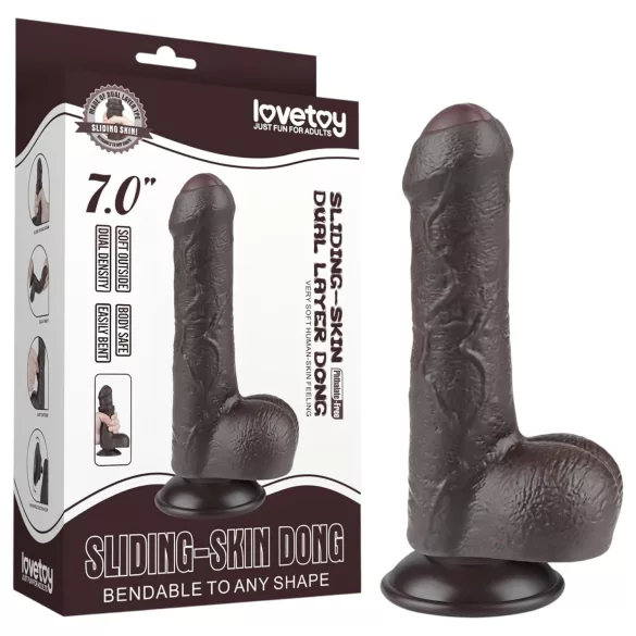 Lovetoy Sliding-Skin - realistinen kiveksellinen kaksikerrosdildo