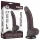 Lovetoy Sliding-Skin - kiinnittyvä kaksikerroksinen dildo - 19,5 cm - ruskea