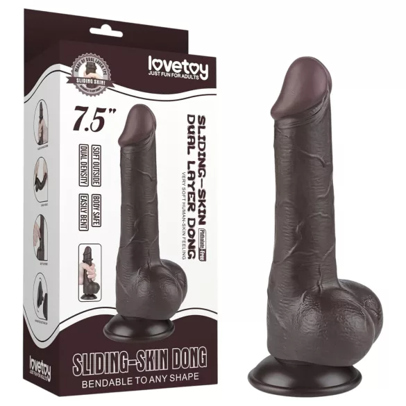Lovetoy Sliding-Skin - realistinen kiveksellinen kaksikerrosdildo
