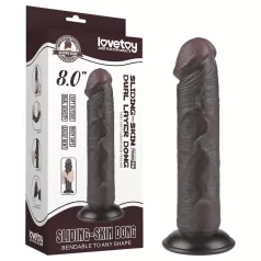   Lovetoy Sliding-Skin - kaksikerroksinen dildo imukupilla - 20 cm - ruskea
