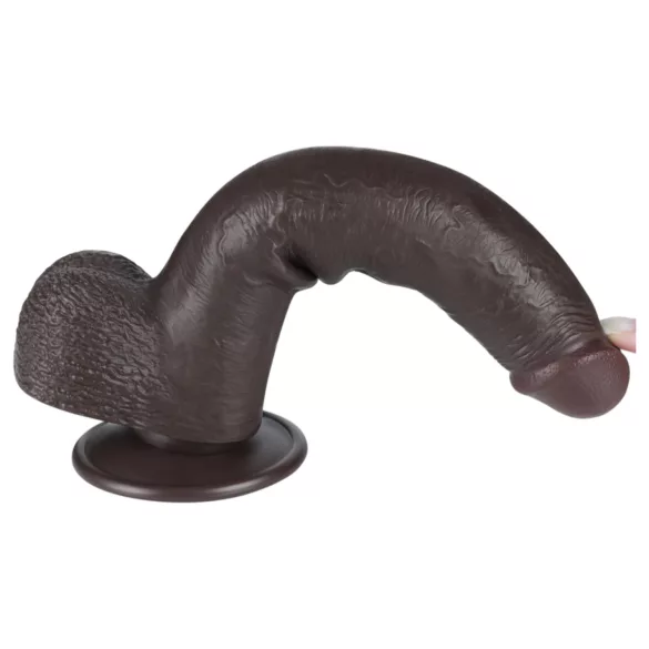 Lovetoy - realistinen kaksikerrosdildo imukupilla - 20,8 cm - ruskea