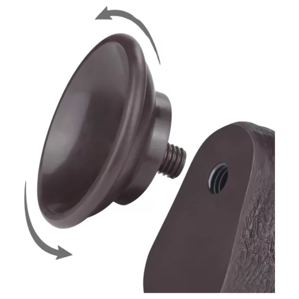 Lovetoy - realistinen kaksikerrosdildo imukupilla - 20,8 cm - ruskea