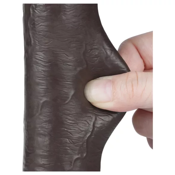 Lovetoy - realistinen kaksikerrosdildo imukupilla - 20,8 cm - ruskea