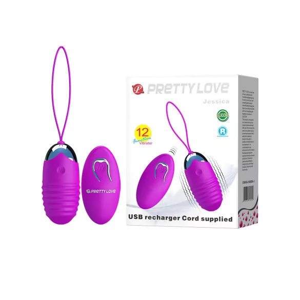 Pretty Love - Vibraatiomuna - kaukosäädin - silikoninen, violetti