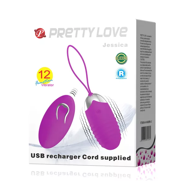Pretty Love - Vibraatiomuna - kaukosäädin - silikoninen, violetti