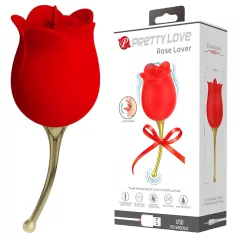   Pretty Love Rose Lover - klitoriskiihotin ja vibratori - kieli - punainen