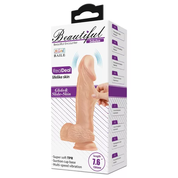 Baile Zebulon - realistinen dildo kivillä vibraattori - 19cm nude