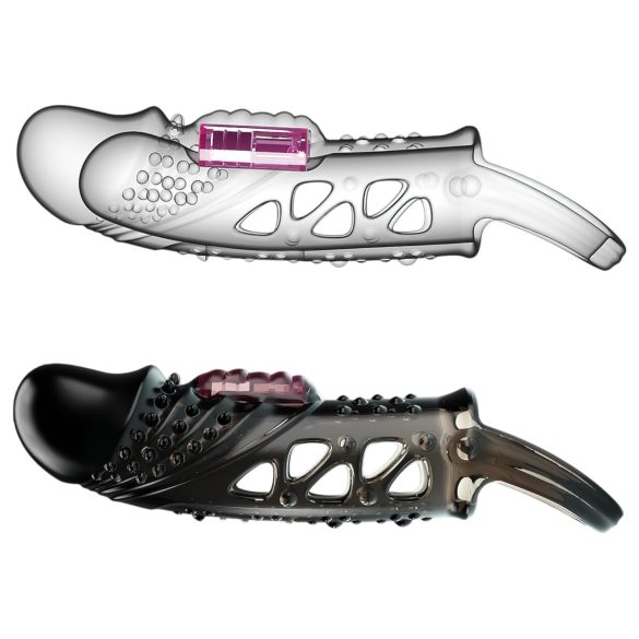 Pretty Love Cecelia - penisrengas vibraattorilla ja suojuksella - musta